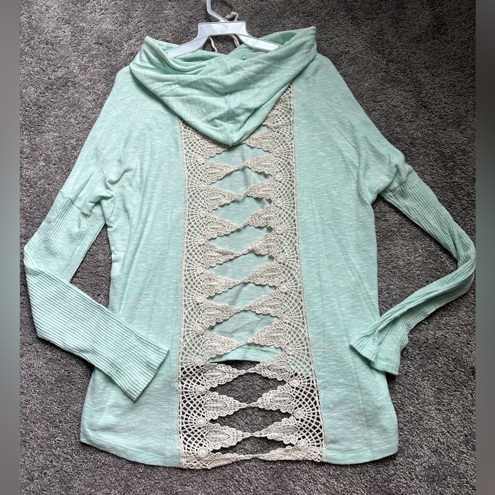 Boutique Lace Back Hoodie